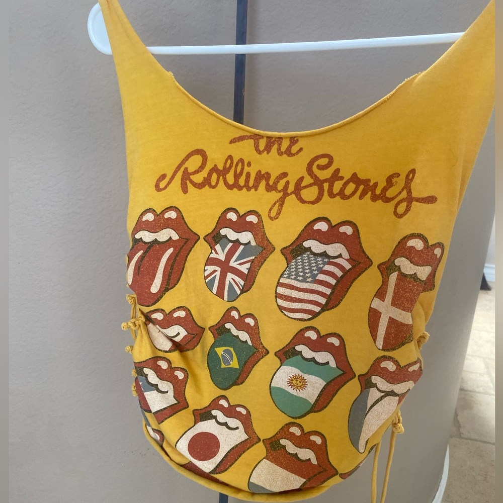 the Rolling Stones Yellow Muscle Tee